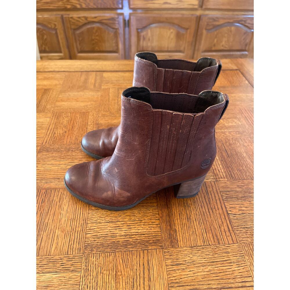 Timberland Atlantic Heights Covered Gore Chelsea Boots in brown leather. 9 - Picture 2 of 10